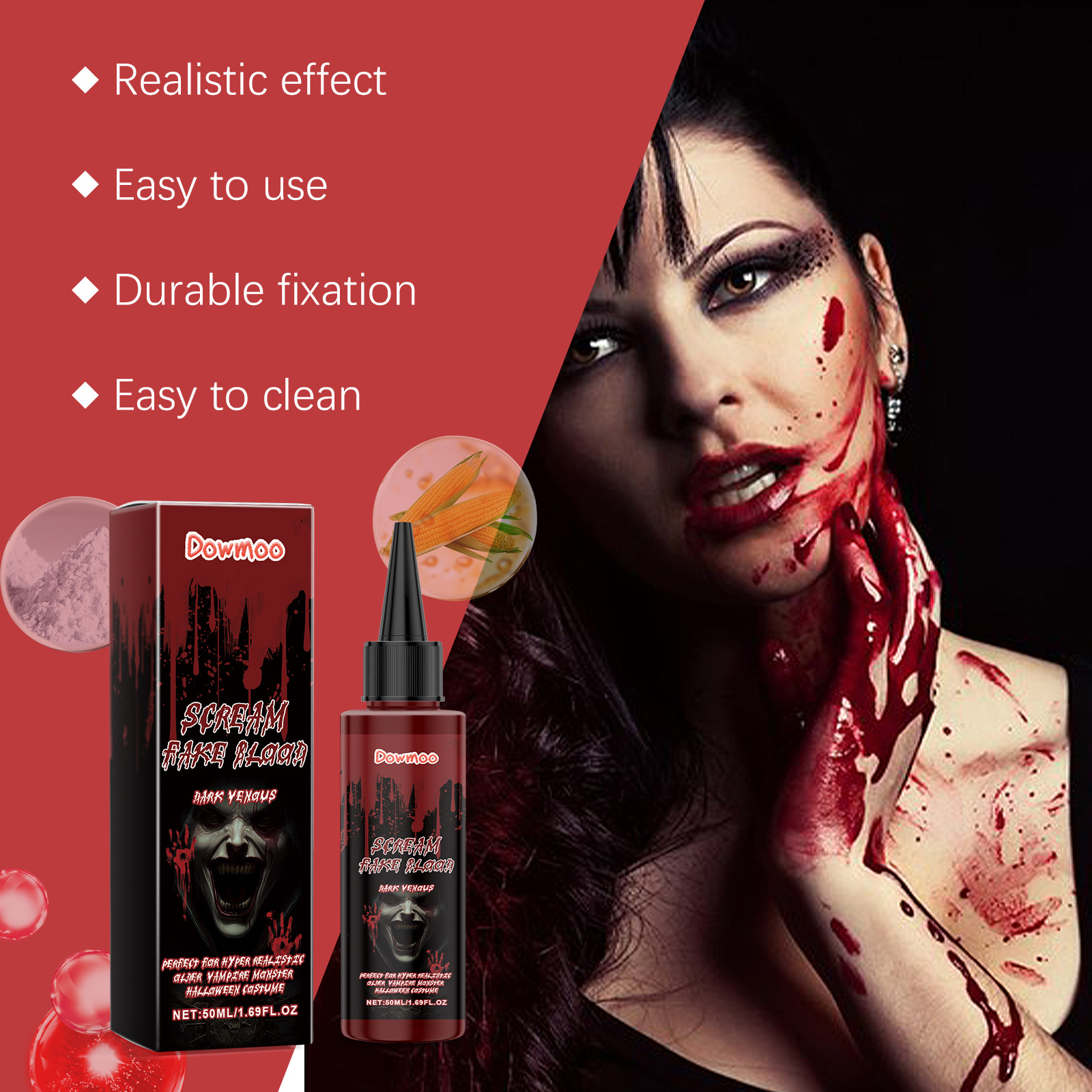 Easy Cosplay Prop - Plasma de sang artificiel pour Halloween,